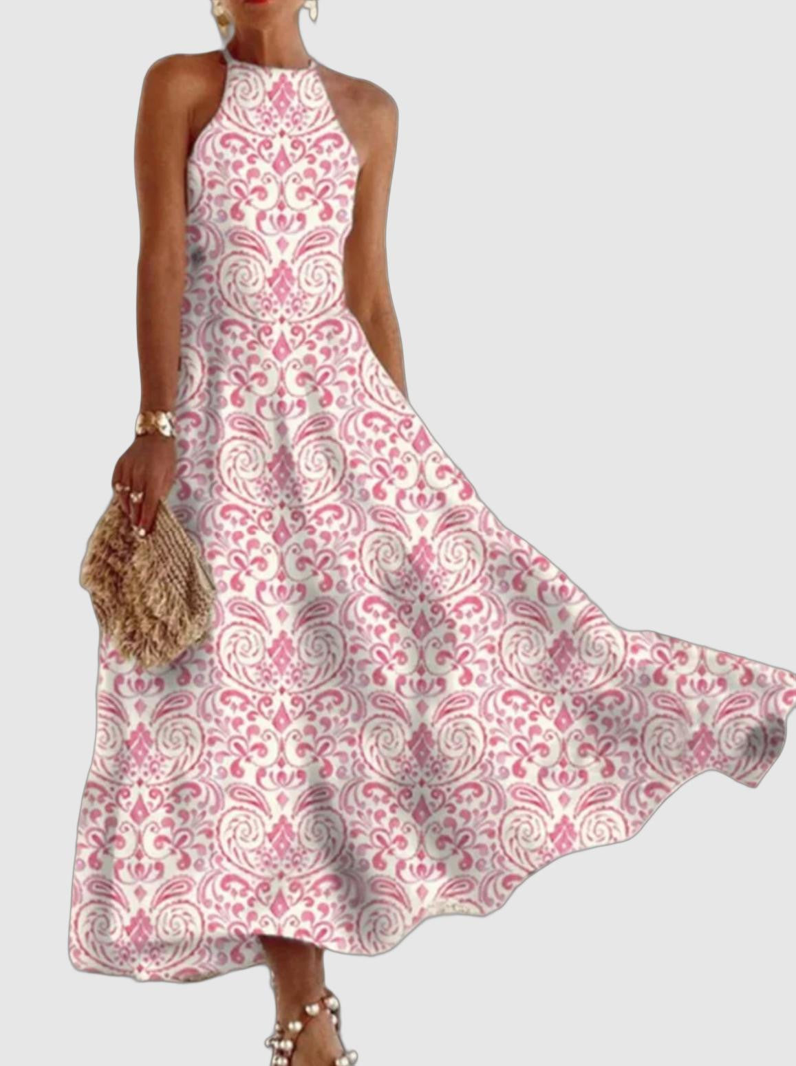 Women's Classic Summer Dress – Short Sleeve, A-Line Fit, Breathable Polyester Blend